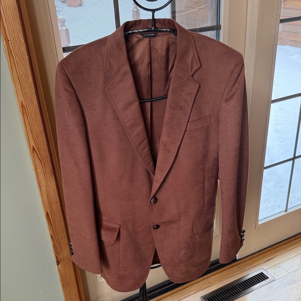 Kuppenheimer Clothes Designer Collection Vintage Brown Suede Lined Sz 41 Blazer